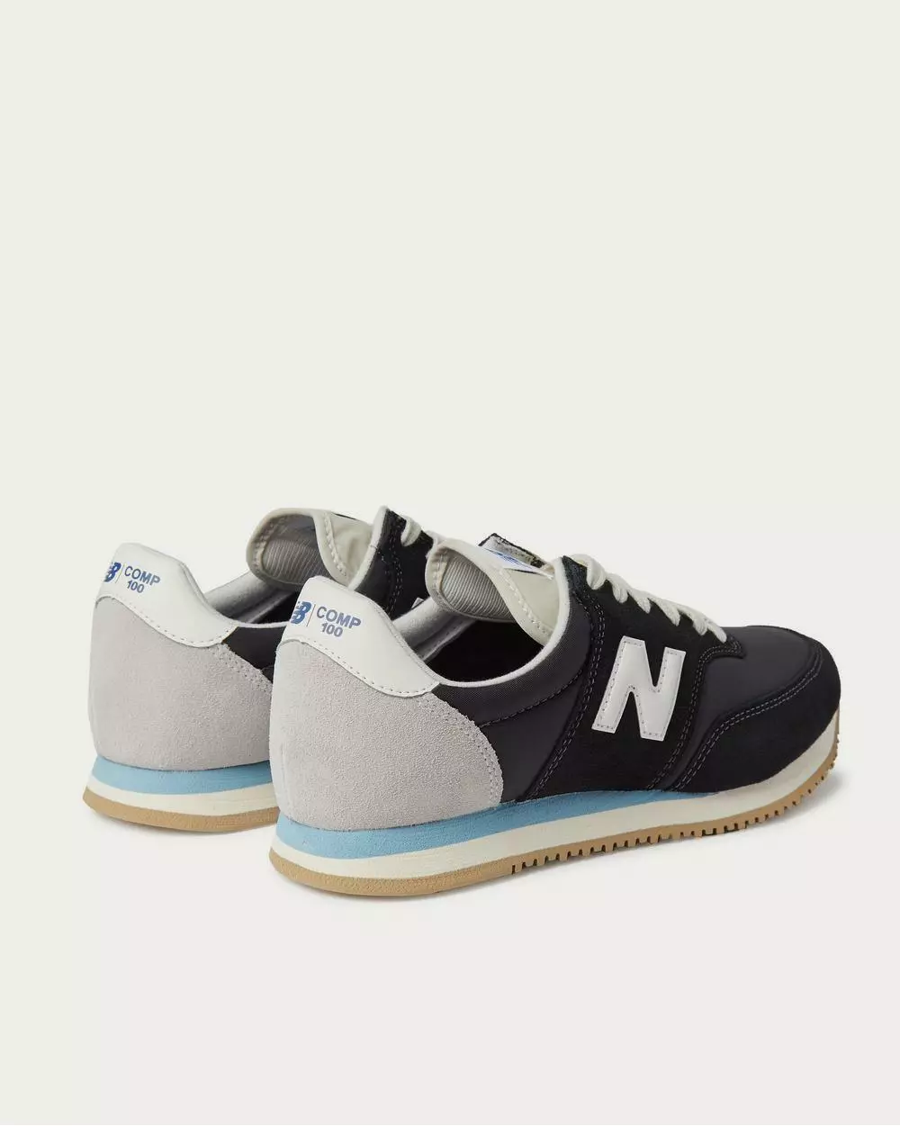 New Balance Comp 100 Leather And Suede-Trimmed Shell Black Low Top Sneakers 4 New Balance Comp 100 Leather And Suede-Trimmed Shell Black Low Top Sneakers - Image 4