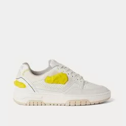 New Balance Sales Shop 86 MSGM RCK White / Yellow Low Top Sneakers