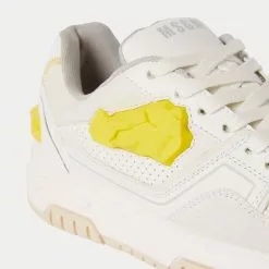 MSGM RCK White / Yellow Low Top Sneakers -New Balance Sales Shop MSGMRCK white yellow low top sneakers 4