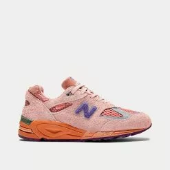 New Balance X Salehe Bembury MADE In USA 990v2 Misty Rose With Terra Cotta & Purple Passion Low Top Sneakers