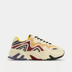 MSGM Vortex Leather & Fabric Lilac Low Top Sneakers