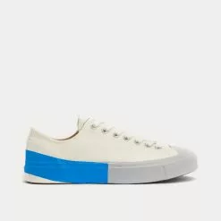 New Balance Sales Shop 88 MSGM Tape Appliqued Vulcanized Canvas White / Blue Low Top Sneakers