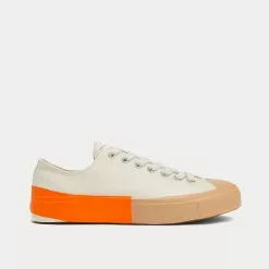 New Balance Sales Shop 92 MSGM Tape Appliqued Vulcanized Canvas White / Orange Low Top Sneakers