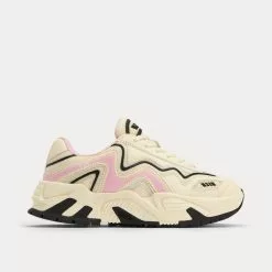 New Balance Sales Shop 102 MSGM Vortex Leather & Fabric Beige Low Top Sneakers