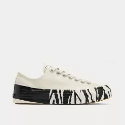 New Balance Sales Shop 90 MSGM Tape Appliqued Vulcanized Canvas White / Dark Grey Low Top Sneakers