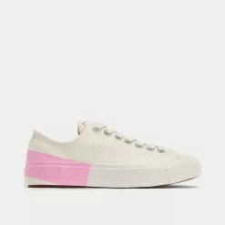 New Balance Sales Shop 94 MSGM Tape Appliqued Vulcanized Canvas White / Pink Low Top Sneakers