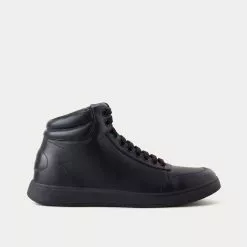 Mulberry Leather Black High Top Sneakers