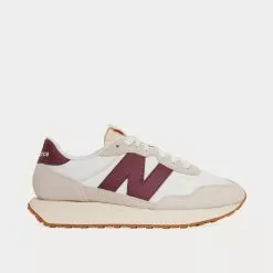 New Balance Sales Shop 15 New Balance 237 Moonbeam / Classic Burgundy Low Top Sneakers