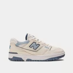 New Balance BB550 Beige With Vintage Indigo & White Low Top Sneakers
